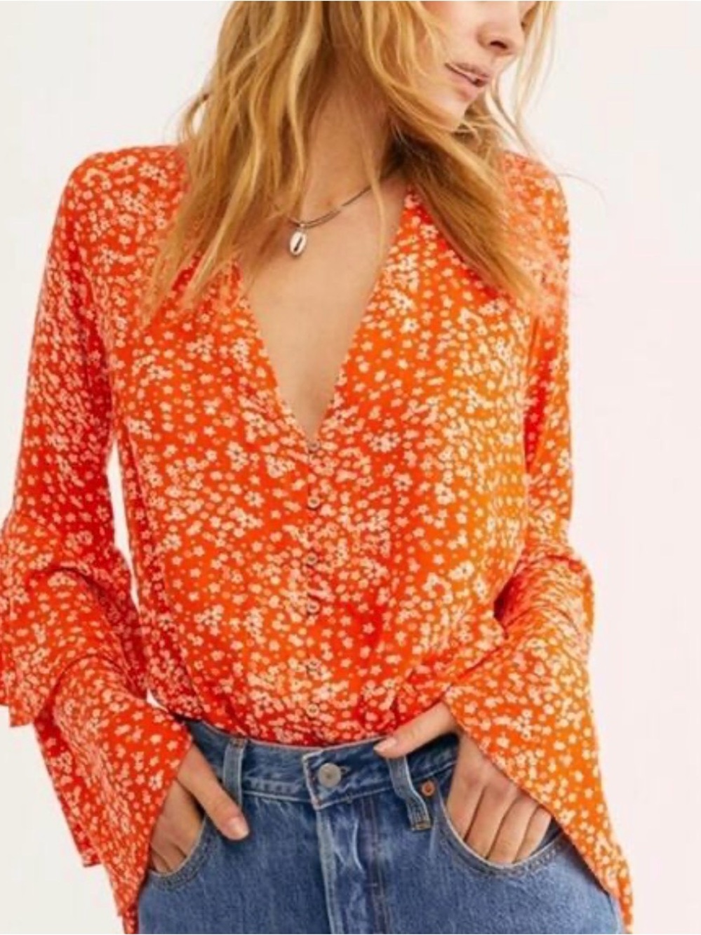 INTIMATELY FREE PEOPLE Ditzy Floral bodysuit Blouse
